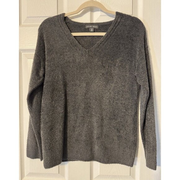 Barefoot Dreams XS Petite CozyChic Lite V Neck Dark Gray Sweater Top NEW $118 - Picture 7 of 13